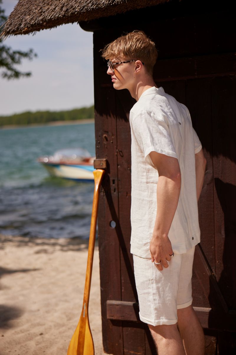 LA CONCH "Hemingway Shirt" Leinenhemd Off White