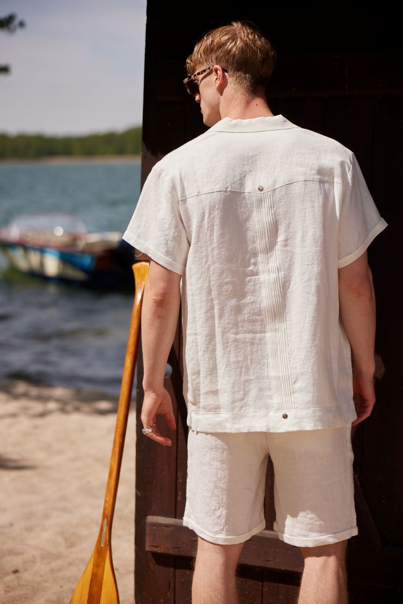 LA CONCH "Hemingway Shirt" Leinenhemd Off White