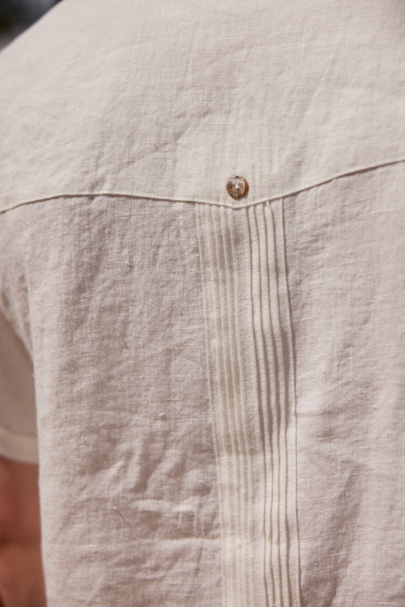 LA CONCH "Hemingway Shirt" Leinenhemd Off White