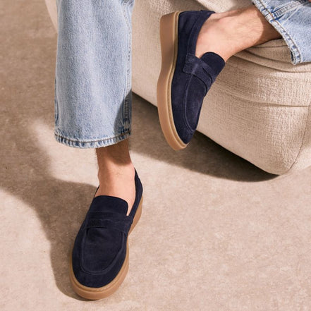 Schmoove "Loafly Moc(casin)" Navy Suede