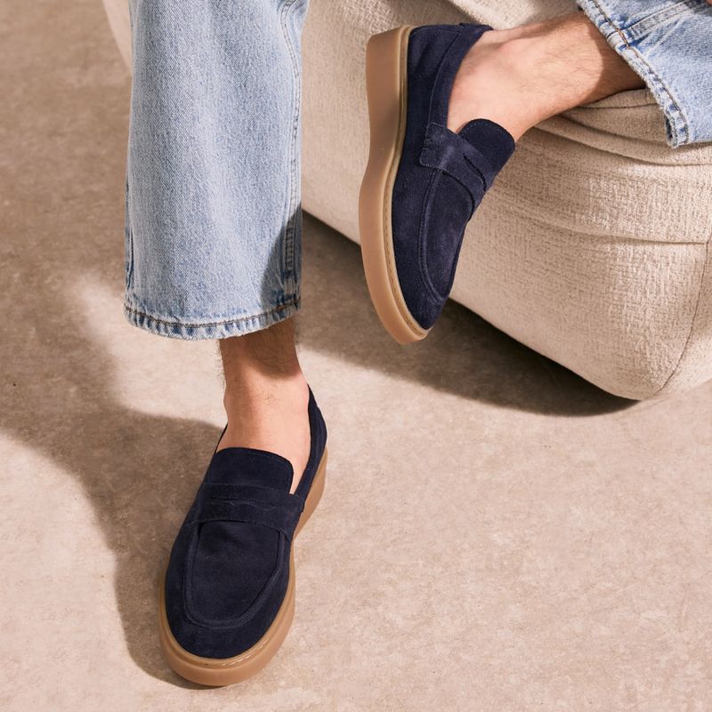 Schmoove "Loafly Moc(casin)" Navy Suede