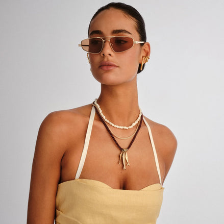 Lespecs "Treasure" Sonnenbrille Gold