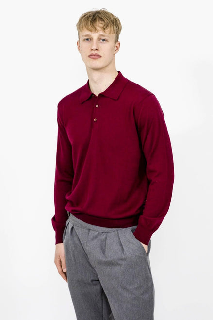 Bowler Berlin Merino Polo Burgund Burgund dark