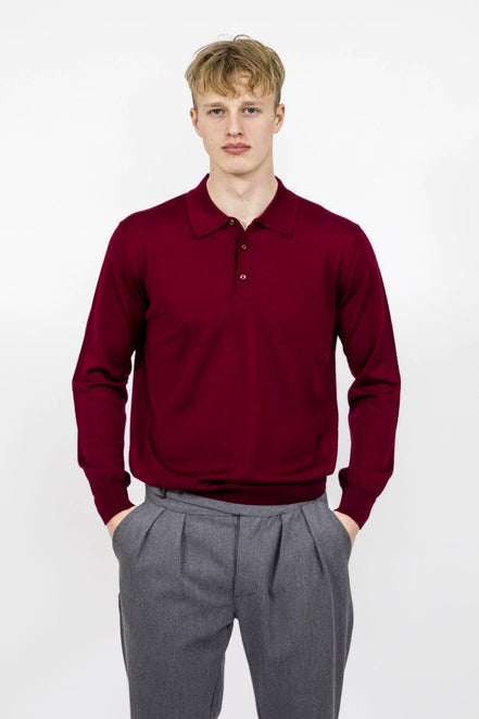 Bowler Berlin Merino Polo Burgund