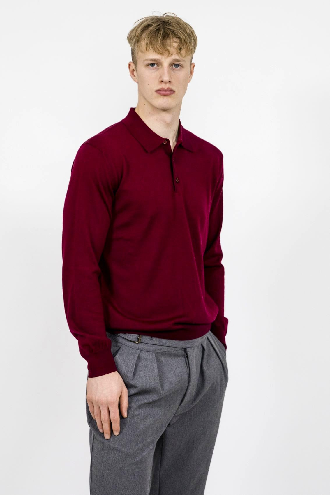 Bowler Berlin Merino Polo Burgund
