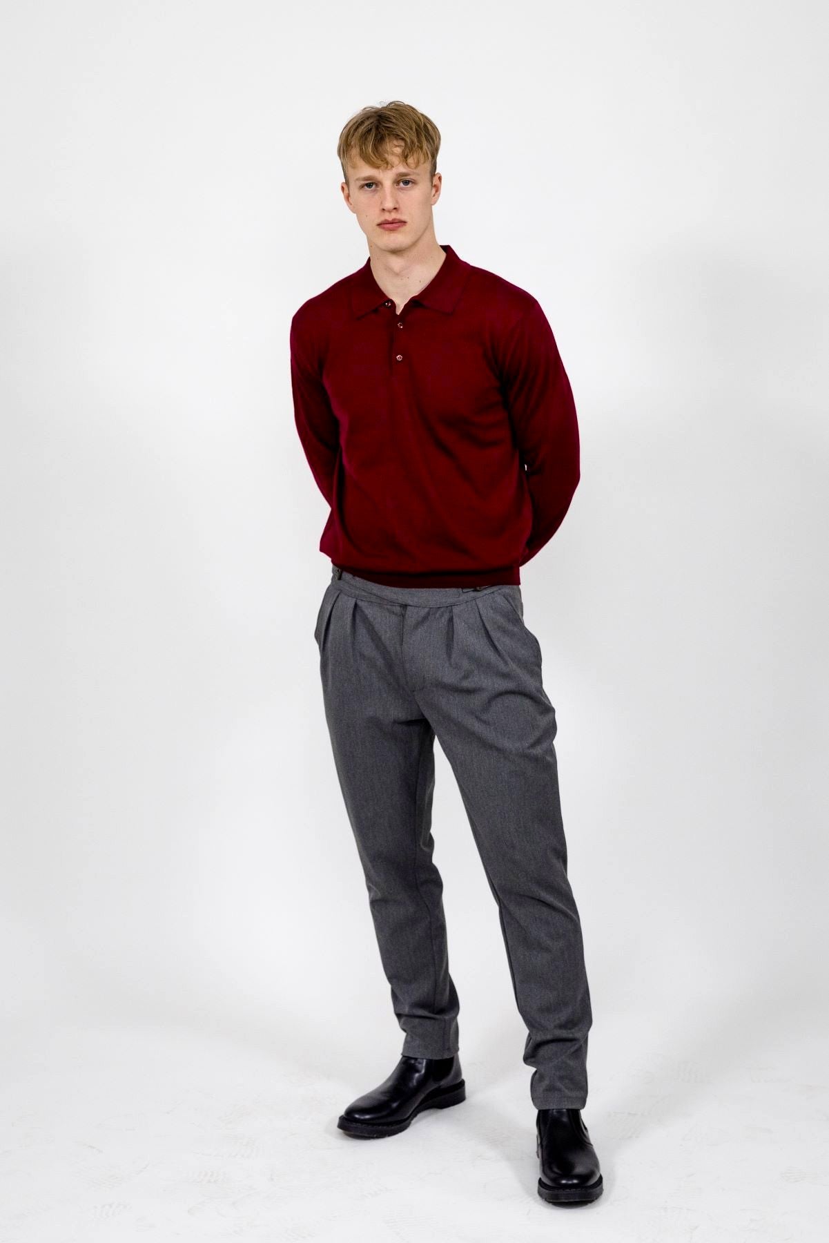 Bowler Berlin Merino Polo Burgund
