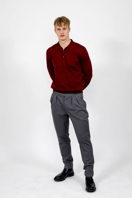 Bowler Berlin Merino Polo Burgund