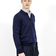 Bowler Berlin Merino Polo Nachtblau