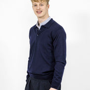 Bowler Berlin Merino Polo Nachtblau