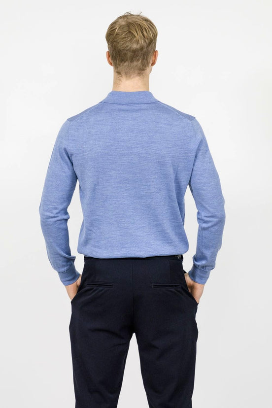 Bowler Berlin Merino Polo Hellblau