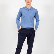Bowler Berlin Merino Polo Hellblau