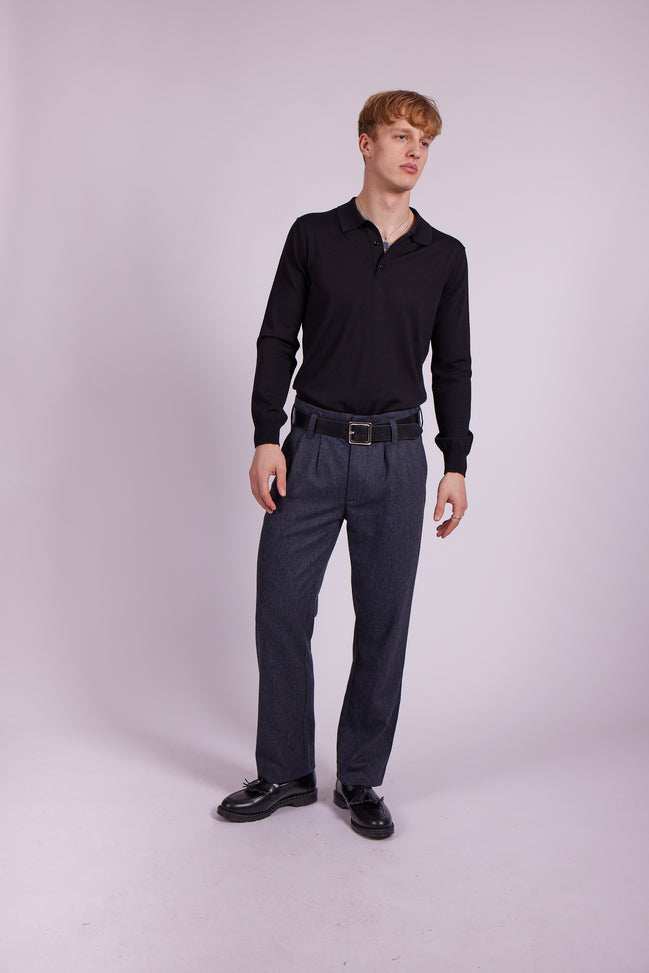 Bowler Berlin Seide Polo Schwarz