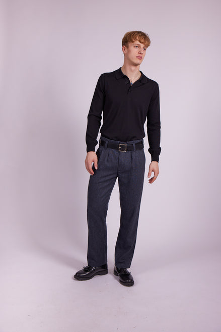 Bowler Berlin Seide Polo schwarz