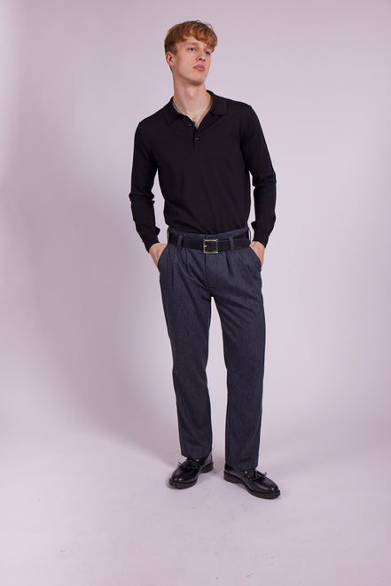Bowler Berlin Seide Polo Schwarz