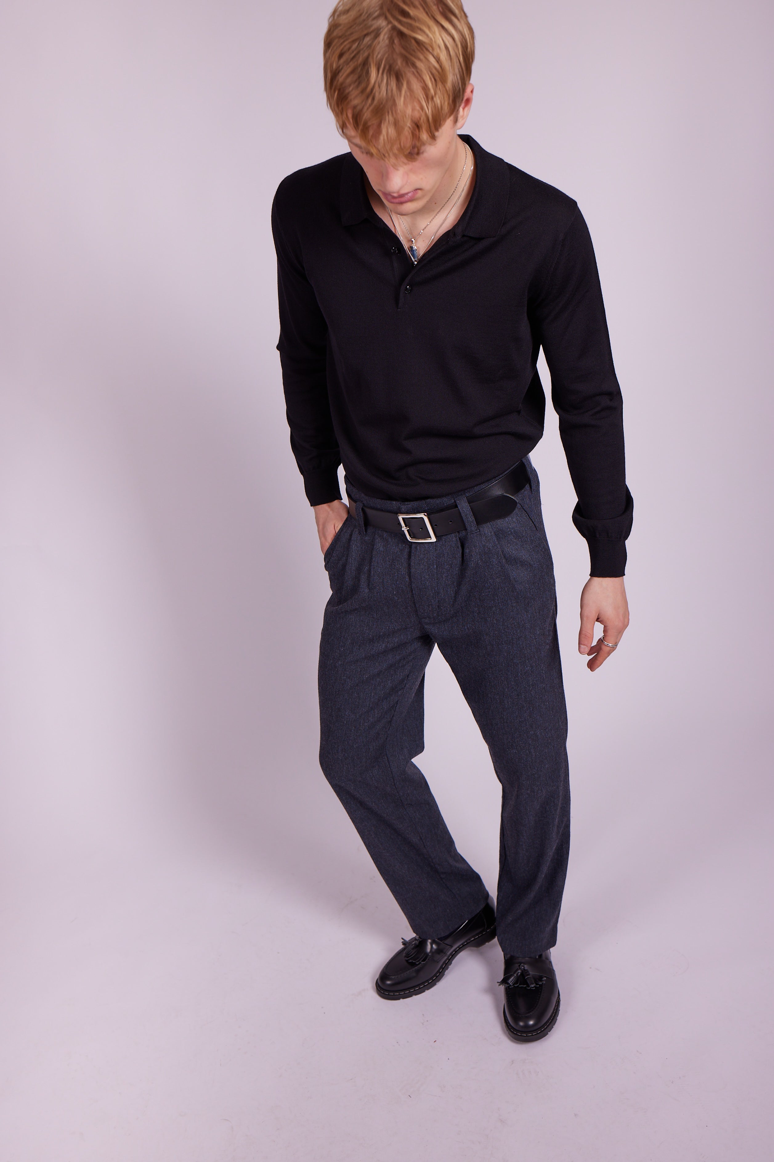 Bowler Berlin Seide Polo Schwarz
