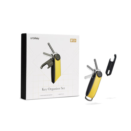 Orbitkey Gift Set Hybrid Leather Solar Yellow + Multi Tool v2