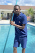 LA CONCH "Playshorts" Terry fountain blue
