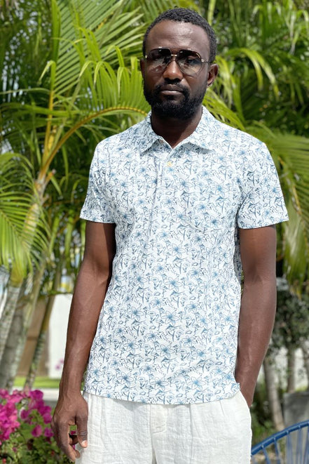 LA CONCH Poloshirt "Nassau" Bahamas-Allover-Print