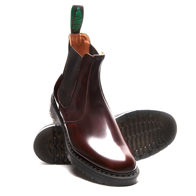 Solovair Burgundy Rub-Off Hi-Shine Dealer Boot