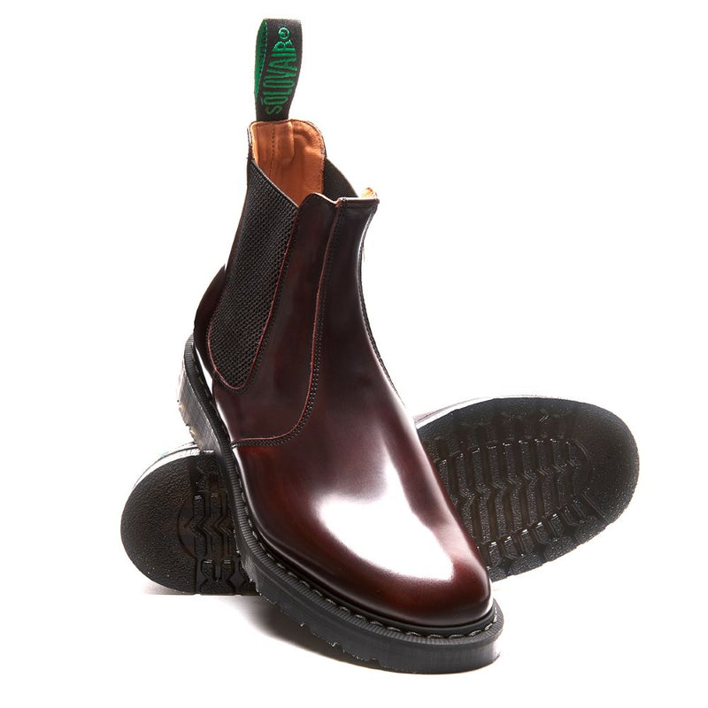 Solovair Burgundy Rub-Off Hi-Shine Dealer Boot