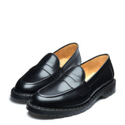 Solovair Black Hi-Shine Penny Loafer