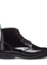 Solovair Black Hi-Shine 6 Eye Astronaut Boot
