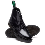 Solovair Black Hi-Shine 6 Eye Astronaut Boot