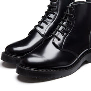 Solovair Black Hi-Shine 6 Eye Astronaut Boot