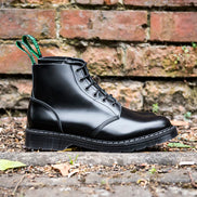 Solovair Black Hi-Shine 6 Eye Astronaut Boot