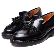 Solovair Black Hi-Shine Tassel Loafer