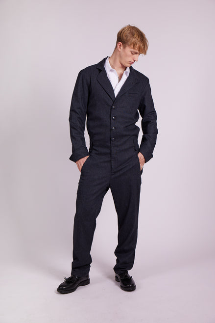 Bowler Berlin Overall / Siren Suit "Churchill" black & blue