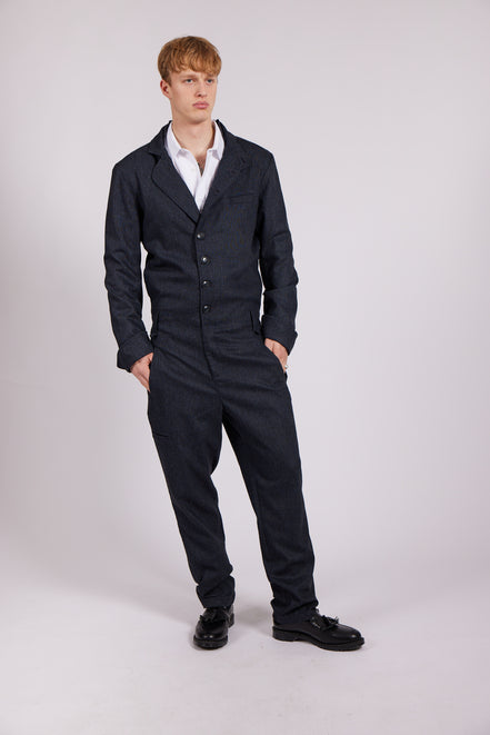 Bowler Berlin Overall / Siren Suit "Churchill" black & blue