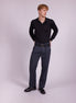 Bowler Berlin "Gatsby" Hose Schwarz-Blau (high waist & straight leg)