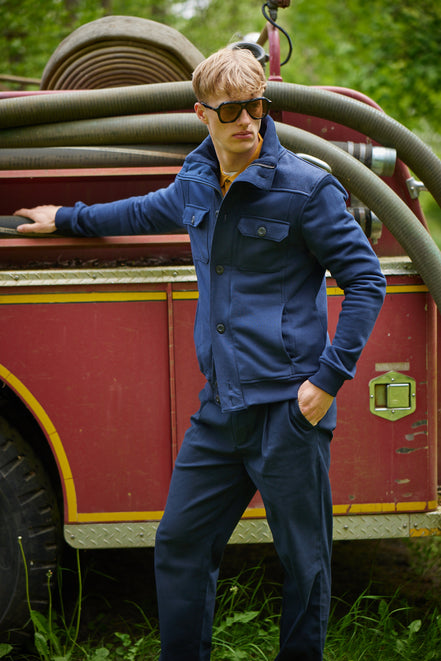 Bowler Sweatjacke Navy Fishbone