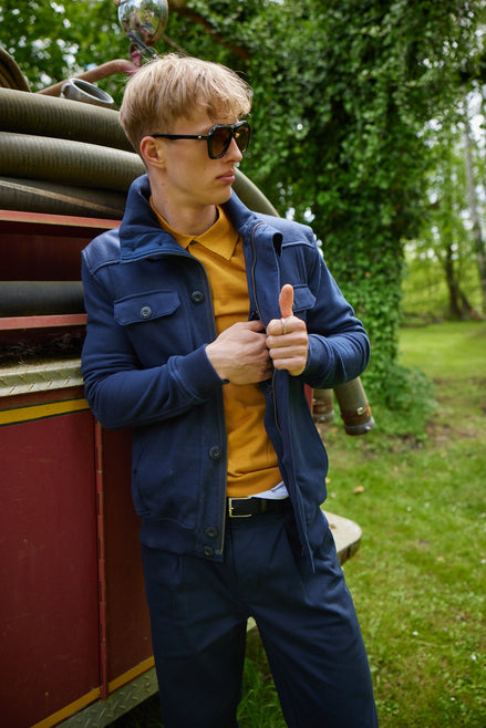 Bowler Sweatjacke Navy Fishbone