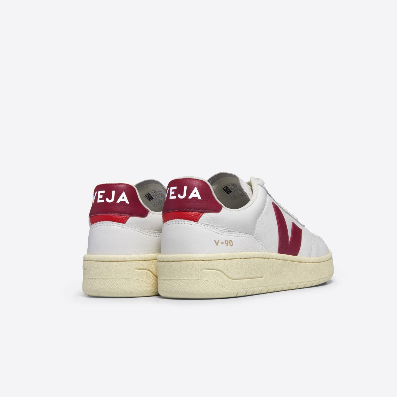Veja V-90 Leather White Marsala