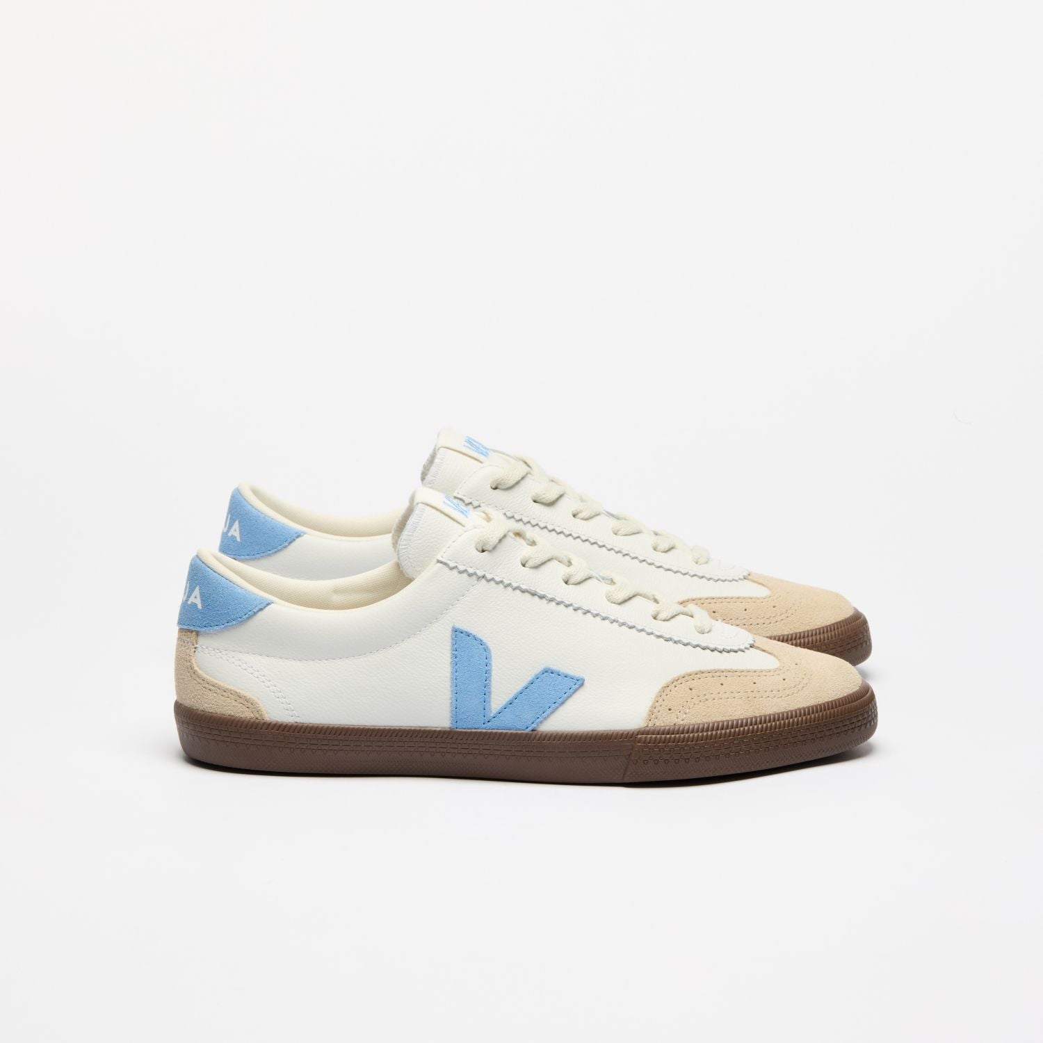 Veja Volley Leather White Aqua Bark