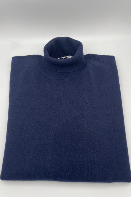 Bowler Berlin "Dolcevita" Merino-Kaschmir Rollkragen Dunkelblau