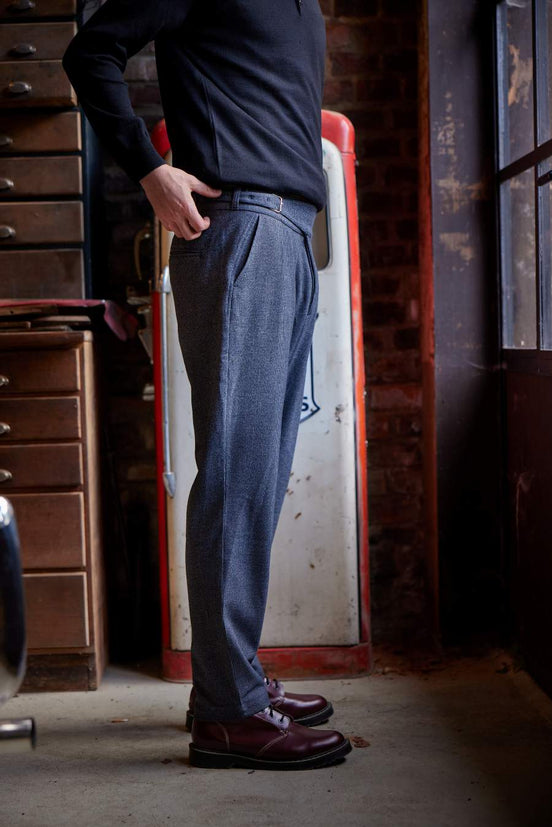 Bowler Berlin Gurkha Hose Pepita Grau-Blau