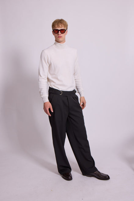 Bowler Berlin Gurkha Hose "Status" Schwarz (wide leg)