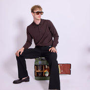Bowler Berlin Merino Polo Dunkelbraun