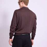 Bowler Berlin Merino Polo Dunkelbraun