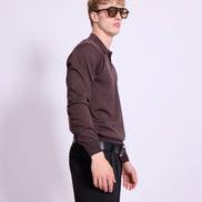 Bowler Berlin Merino Polo Dunkelbraun