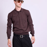 Bowler Berlin Merino Polo Dunkelbraun