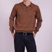 Bowler Berlin Merino Polo braun-meliert