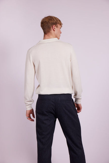 Bowler Berlin Seide Polo creme weiss