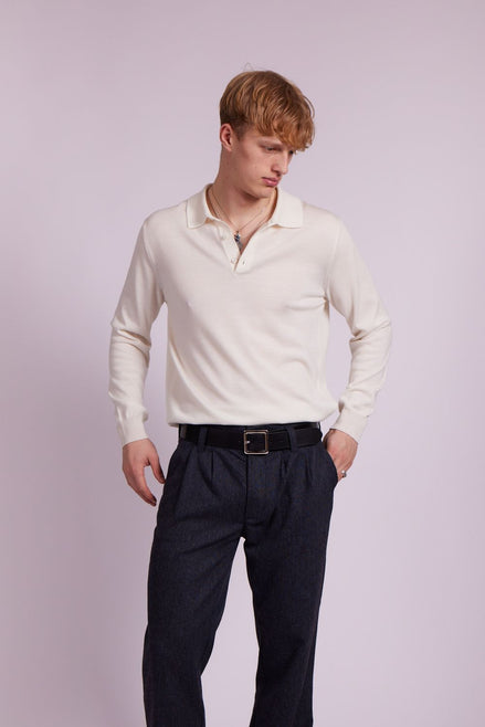 Bowler Berlin Seide Polo creme weiss