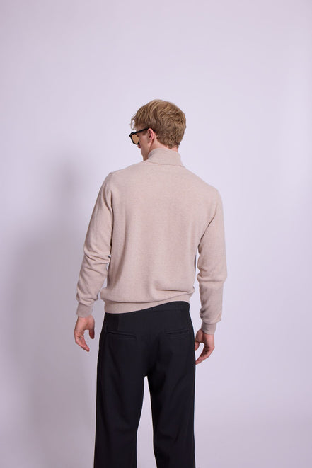 Bowler Berlin "Dolcevita" Merino-Kaschmir Rollkragen beige