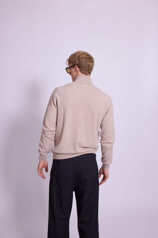 Bowler Berlin "Dolcevita" Merino-Kaschmir Rollkragen beige