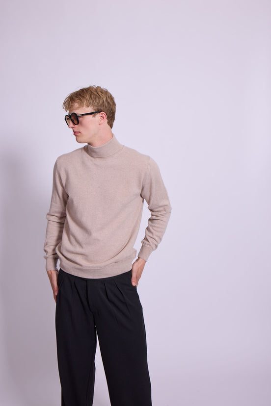 Bowler Berlin "Dolcevita" Merino-Kaschmir Rollkragen beige
